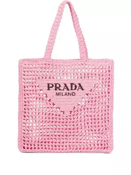 Плетеная сумка-тоут Prada, розовый