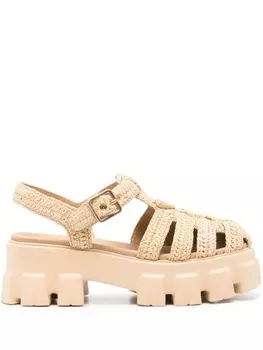 Prada плетеные босоножки, нейтральный цвет