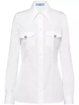 Prada поплиновая рубашка на пуговицах, белый