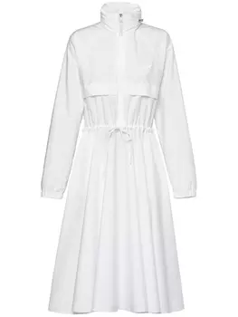Prada поплиновое платье с капюшоном, белый
