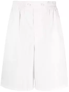 Prada поплиновые шорты с нашивкой, розовый