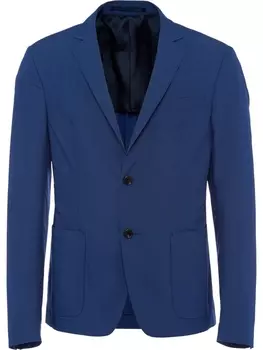 Prada поплиновый однобортный пиджак, синий