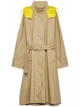 Prada поплиновый плащ, нейтральный цвет