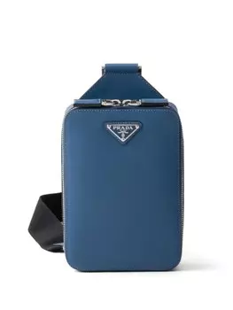 Prada поясная сумка из кожи Brique, синий