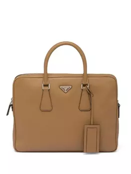 Prada портфель из сафьяновой кожи, коричневый