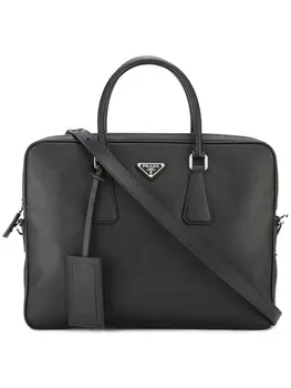 Prada портфель с логотипом, черный