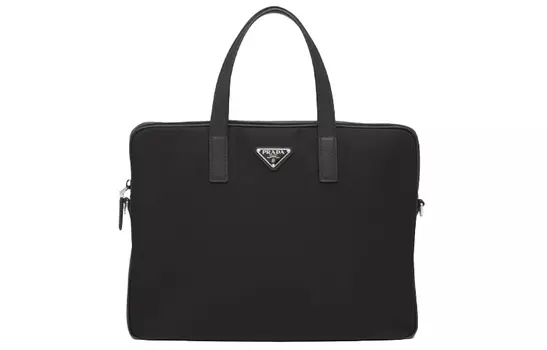 PRADA Портфель, сумка из сафьяновой кожи, черный, мужской