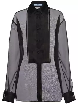 Prada прозрачная рубашка из органзы, черный