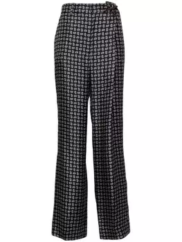 Prada прямые брюки с завышенной талией, синий