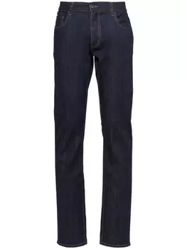 Prada прямые джинсы с контрастной строчкой, синий