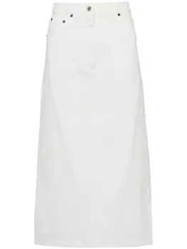 Prada расклешенная джинсовая юбка, белый