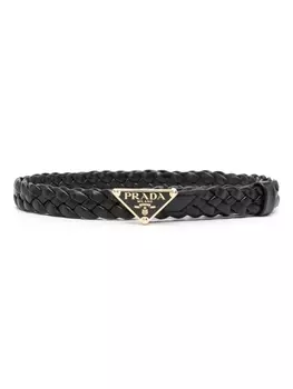 Prada ремень с пряжкой-логотипом, черный