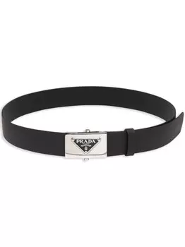 Prada ремень с треугольным логотипом, черный
