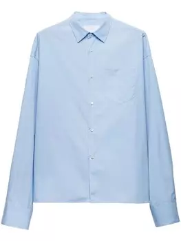 Prada рубашка из хлопка, синий