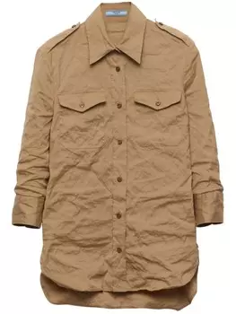 Prada рубашка из жатого поплина, нейтральный цвет