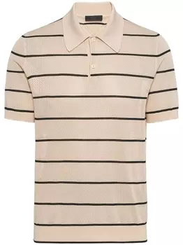 Prada рубашка поло в полоску, нейтральный цвет
