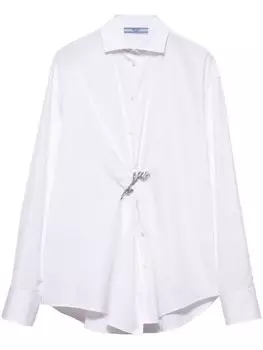 Prada рубашка с брошью, белый
