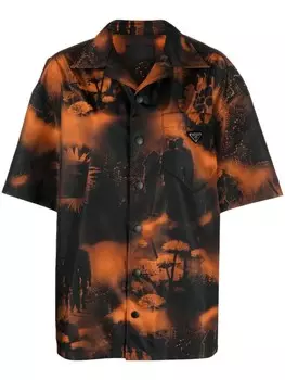 Prada рубашка с графичным принтом, черный