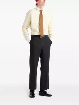 Prada рубашка с контрастным воротником, желтый