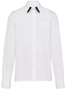 Prada рубашка с логотипом, белый