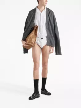 Prada рубашка с логотипом, белый