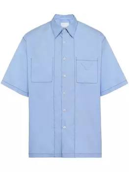 Prada рубашка с логотипом, синий