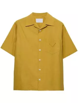 Prada рубашка с нашивкой-логотипом, желтый