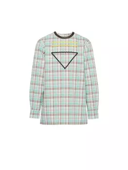 Prada рубашка с узором зигзаг, белый