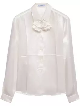 Prada рубашка с вышивкой, белый