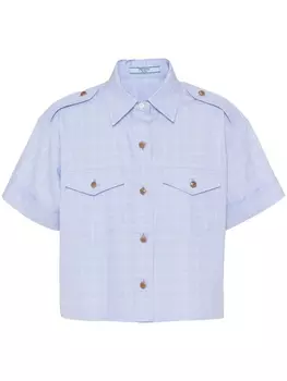 Prada рубашка в клетку глен, синий