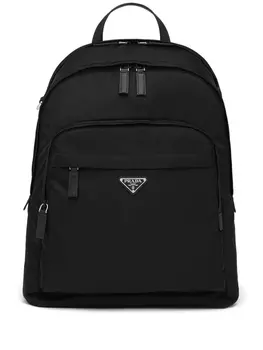 Prada рюкзак Re-Nylon на молнии с логотипом, черный