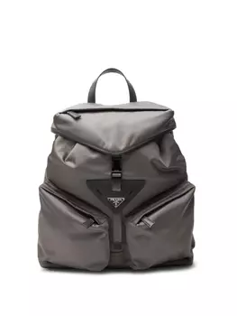 Prada рюкзак с кожаной отделкой Re-Nylon, серый