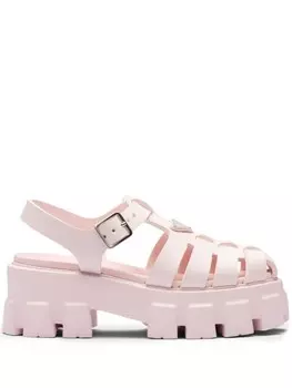 Prada сандалии Monolith 55 мм с треугольным логотипом, розовый