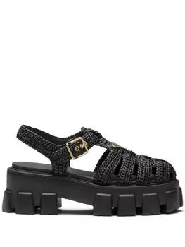 Prada сандалии на платформе, черный