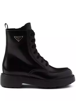Prada сапоги из матовой кожи, черный