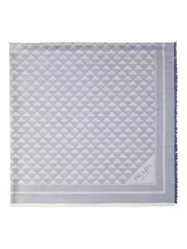 Prada шаль из смеси шерсти и шелка, синий