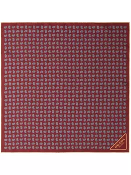 Prada шарф из шелковой саржи с узором пейсли, красный