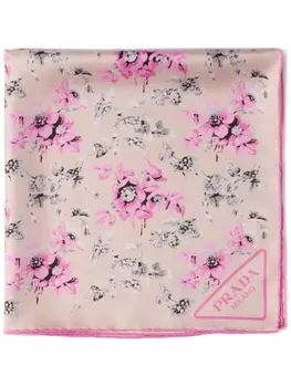 Prada шарф с цветочным принтом, розовый