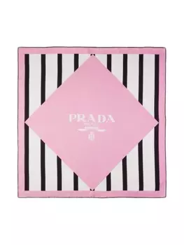 Prada шарф с логотипом, розовый
