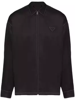 Prada шелковая рубашка с длинными рукавами, черный