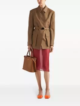 Prada шелковая юбка миди, красный