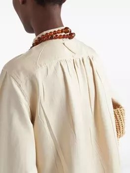 Prada шелковое платье-миди с эффектом градиента, нейтральный цвет