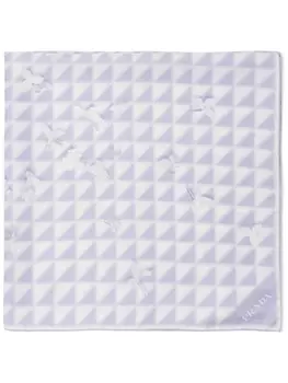 Prada шелковый платок с цветочным принтом, фиолетовый