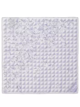 Prada шелковый платок с цветочным принтом, фиолетовый