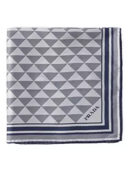 Prada шелковый платок с принтом, синий