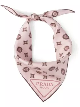 Prada шелковый шарф с узором пейсли, розовый