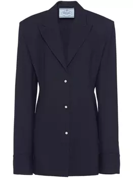 Prada шерстяная куртка-рубашка в полоску, синий