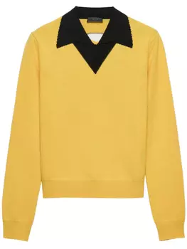 Prada шерстяная рубашка поло, желтый