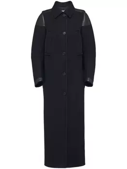 Prada шерстяное однобортное пальто, черный