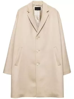 Prada шерстяное пальто, нейтральный цвет